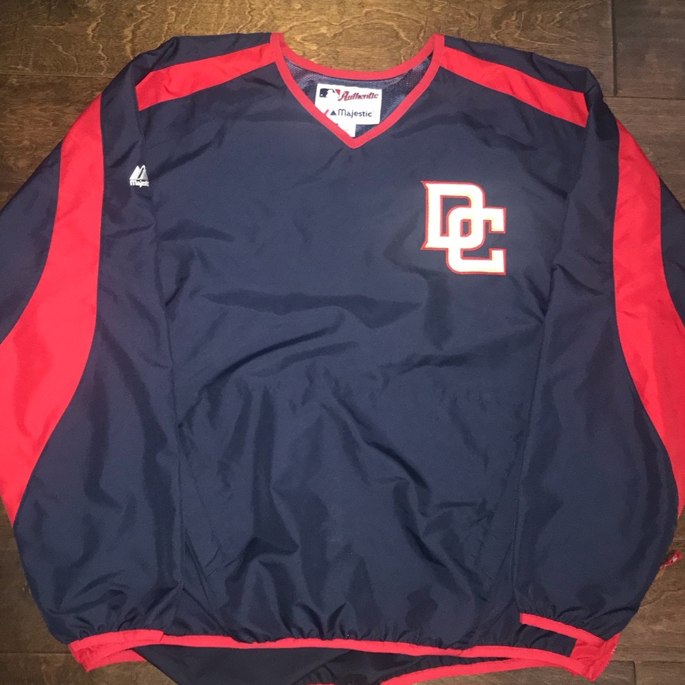 DC MLB authentic baseball fleece navy blue & red